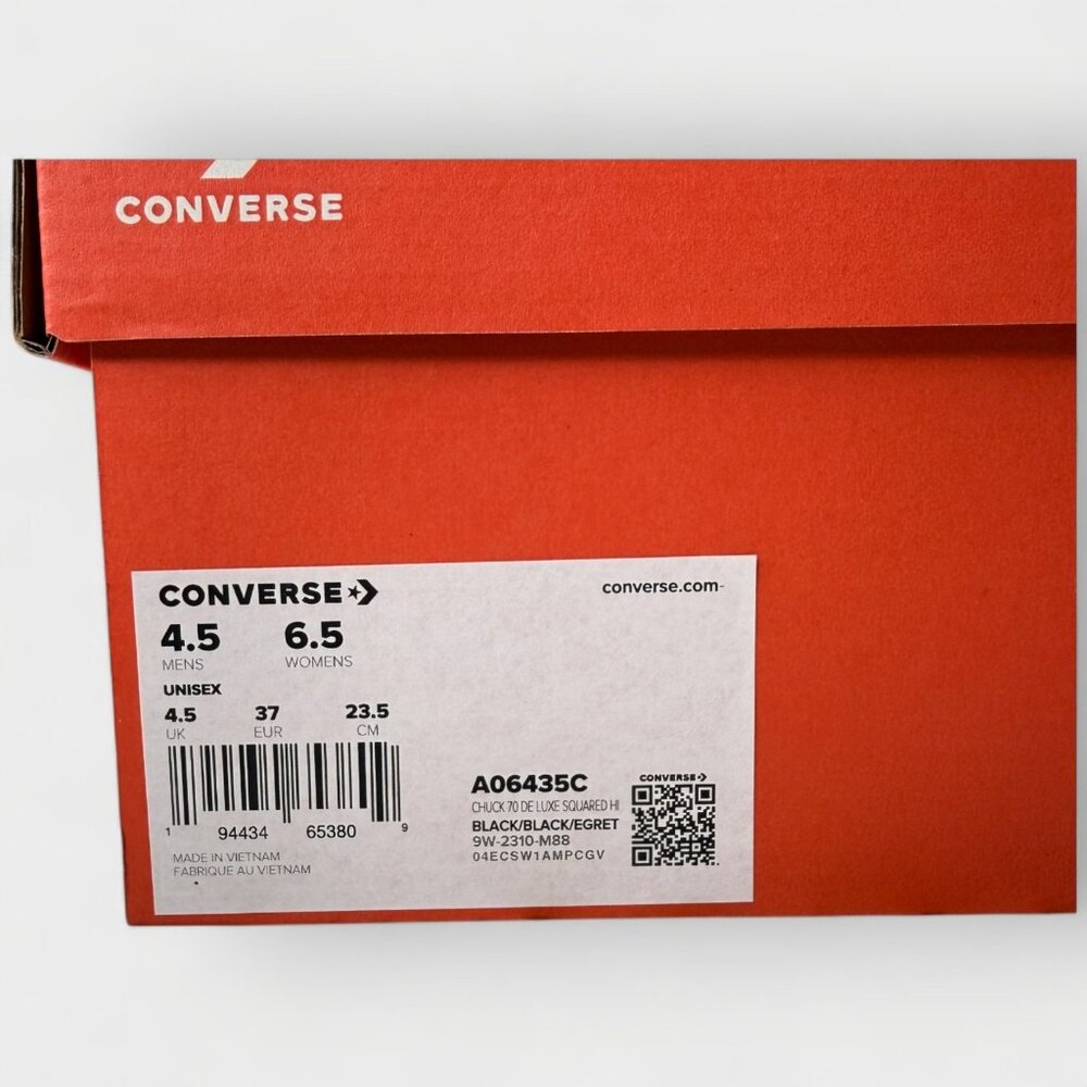 Converse Chuck 70 Hi De Luxe Squared Hi‑Top Women’s Size 6.5 Black A06435C - Picture 16 of 16